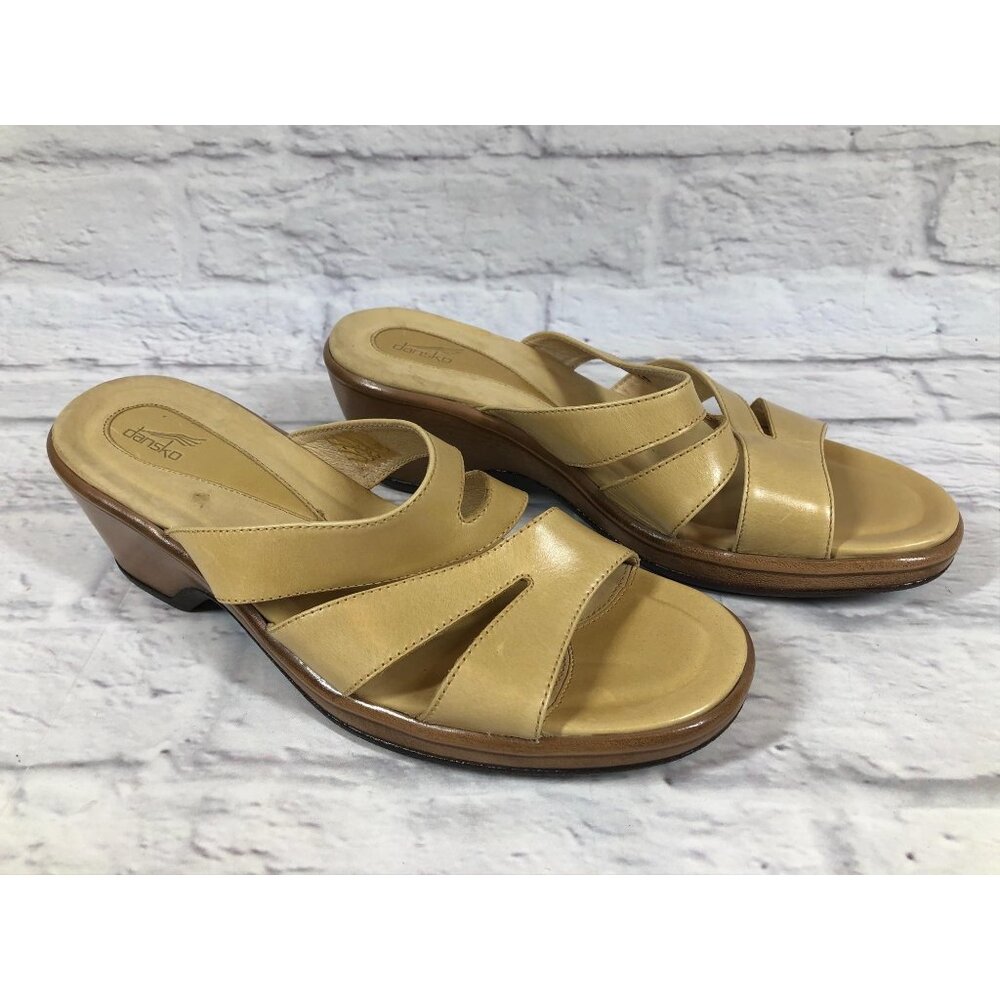 Dansko Avril Womens 40 /9.5-10 Slide Leather Sandals (7p2)